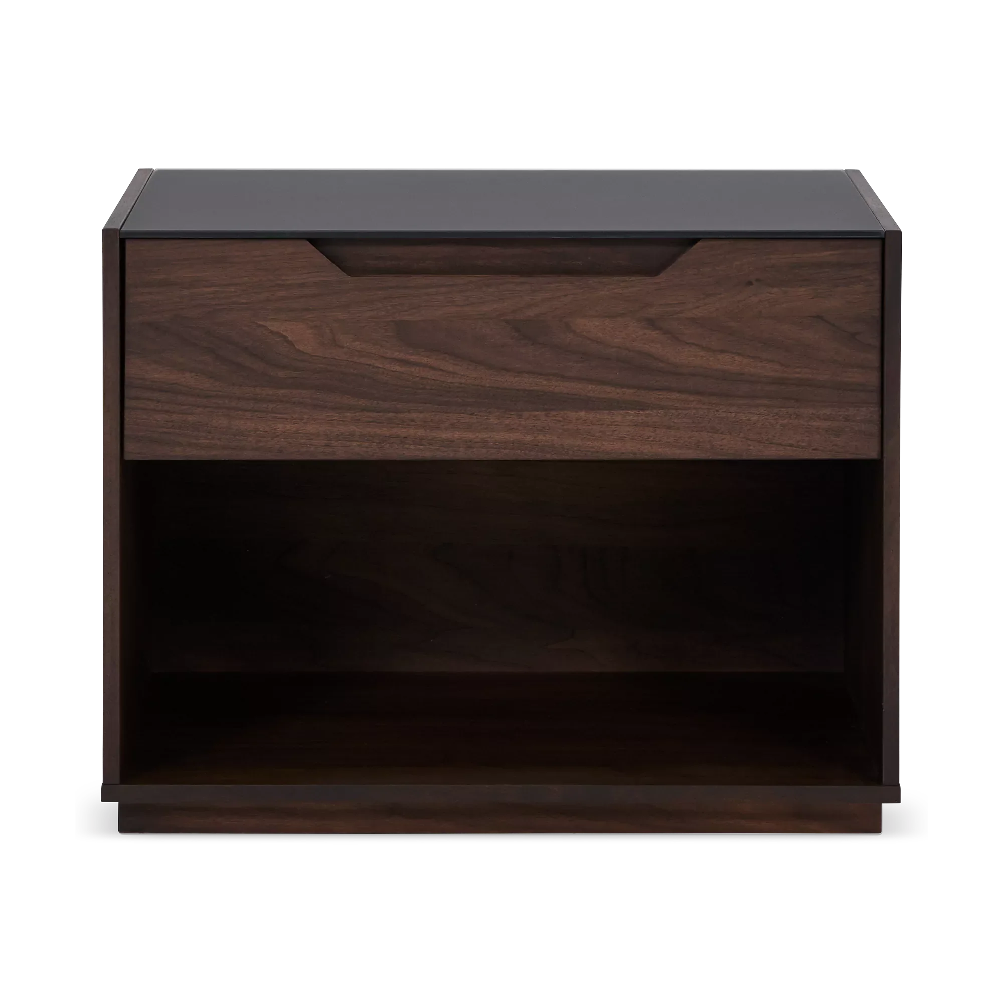 Alexia - Glass and Walnut Wood Nightstand by Mobican - Image 2