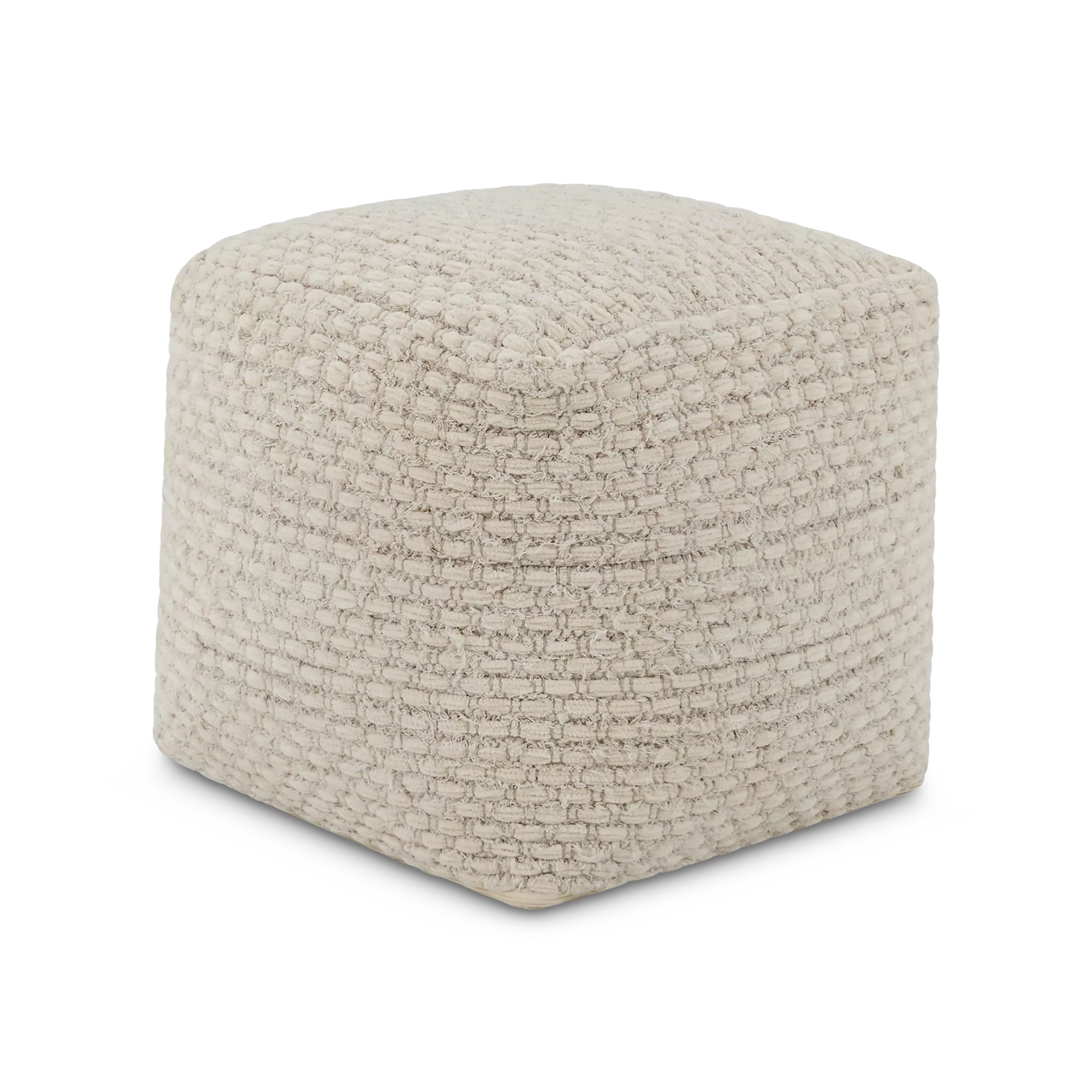 Banya - Textured Cream Cotton Pouf