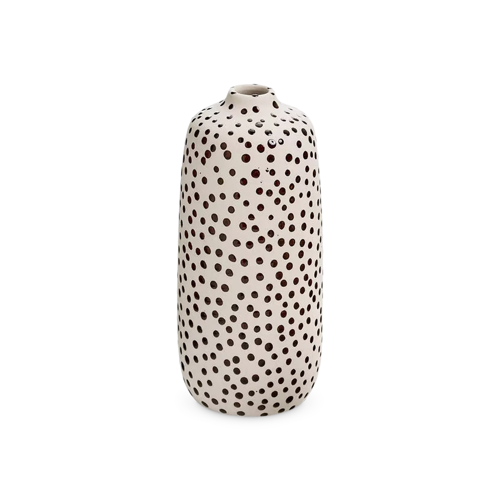 Dots - ivory and brown clay vase - Image 2