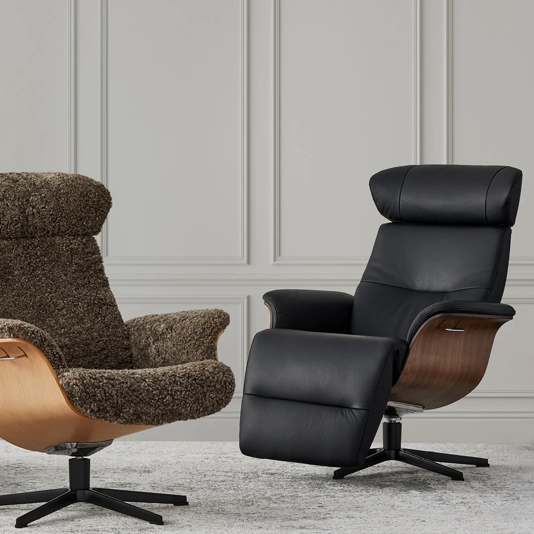 Timeout - Leather Reclining Armchair with Integrated Footrest by Conform - Image 5