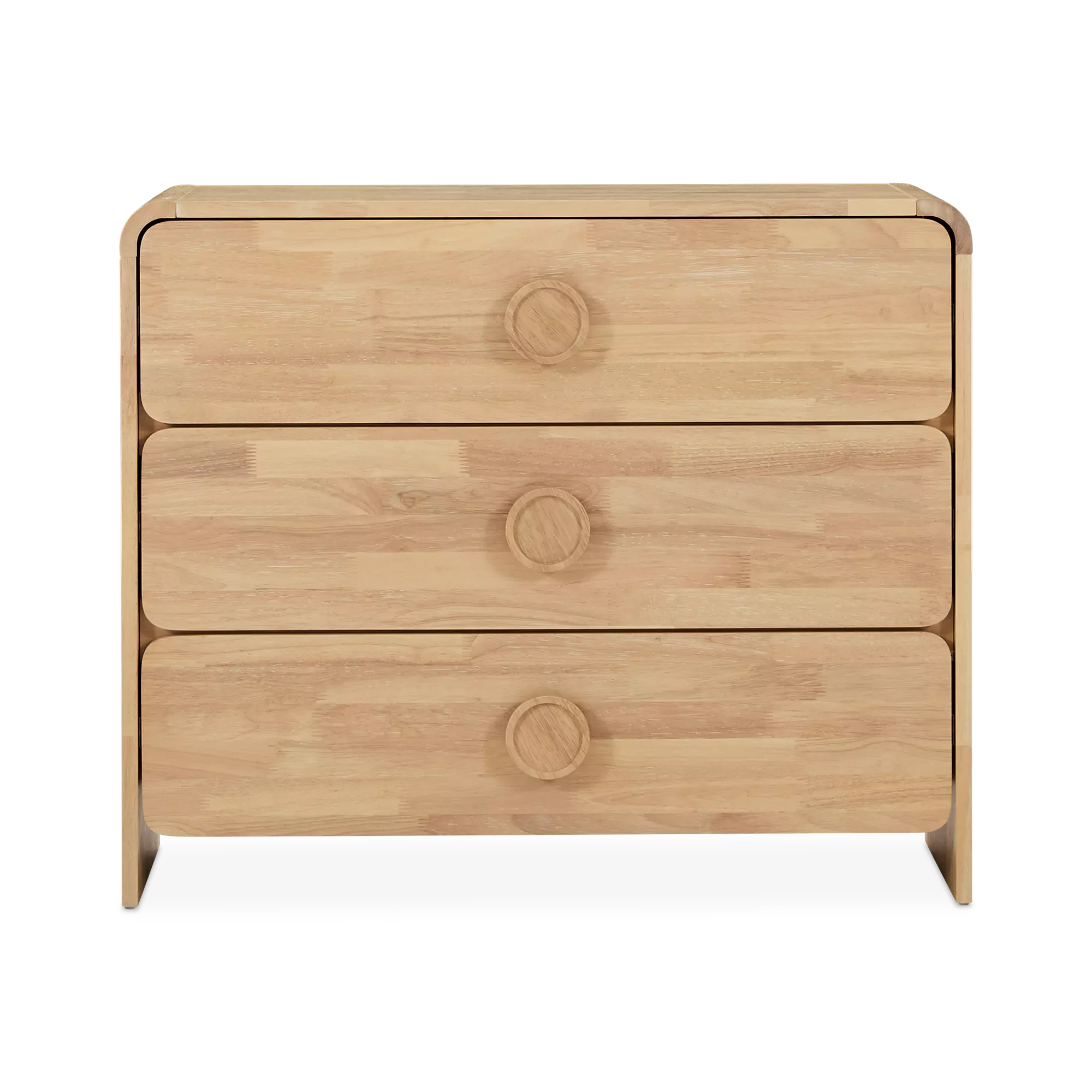 Noemi - 3-Drawer Walnut Wood Dresser